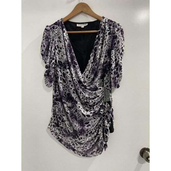 Ricki Renee Purple Beaded Top Size 16 - Picture 5 of 8